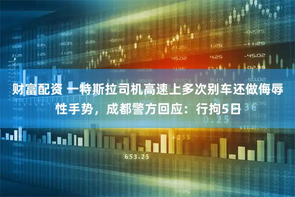 财富配资 一特斯拉司机高速上多次别车还做侮辱性手势，成都警方回应：行拘5日